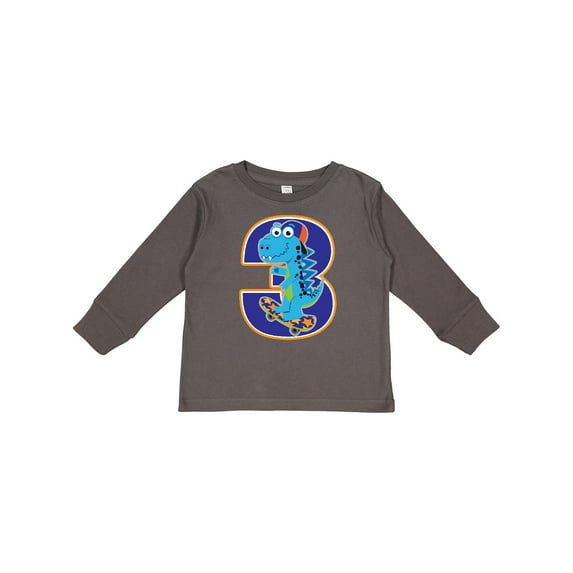 Inktastic 3rd Birthday Dinosaur Boy 3 Year Old Boys Long Sleeve Toddler T-Shirt