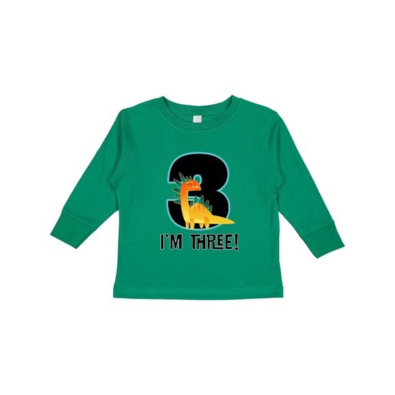 Inktastic 3rd Birthday Dinosaur Party Boys Long Sleeve Toddler T-Shirt
