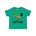 thumbnail image 1 of Inktastic 3rd Birthday Dinosaur Skateboarding Boys Toddler T-Shirt, 1 of 5