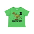 thumbnail image 1 of Inktastic 3rd Birthday Dinosaur Skateboarding Boys Toddler T-Shirt, 1 of 5
