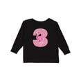 thumbnail image 1 of Inktastic 3rd Birthday Flamingo 3 Year Old Girl Girls Long Sleeve Toddler T-Shirt, 1 of 5