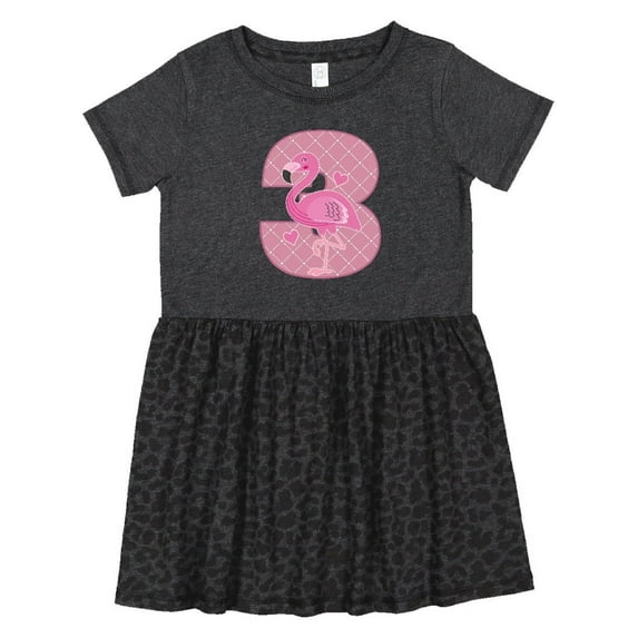 Inktastic 3rd Birthday Flamingo 3 Year Old Girl Girls Toddler Dress