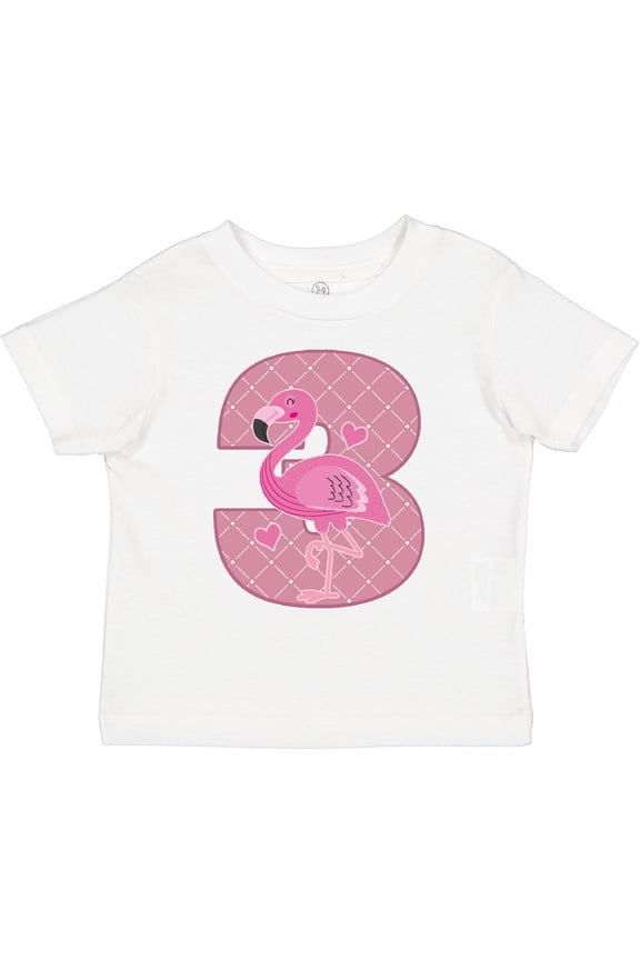 3rd Birthday Flamingo 3 Year Old Girl Girls Toddler T-Shirt