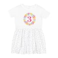 thumbnail image 1 of Inktastic 3rd Birthday Flower Wreath 3 Year Old Girl Girls Toddler Dress, 1 of 5