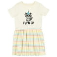 thumbnail image 1 of Inktastic 3rd Birthday Funny Raccoon 3 Year Old Girls Toddler Dress, 1 of 5