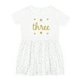 thumbnail image 1 of Inktastic 3rd Birthday Gold 3 Year Old Girls Toddler Dress, 1 of 5
