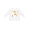 thumbnail image 1 of Inktastic 3rd Birthday Gold 3 Year Old Party Photo Girls Long Sleeve Toddler T-Shirt, 1 of 5