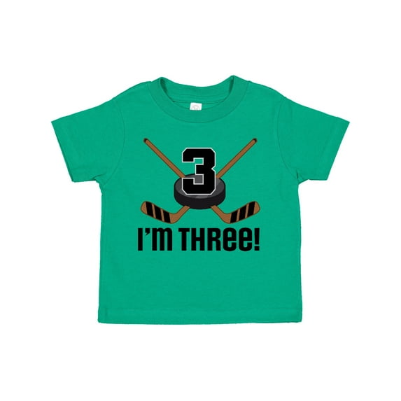 Inktastic 3rd Birthday Ice Hockey Sports Boys Party Boys Toddler T-Shirt