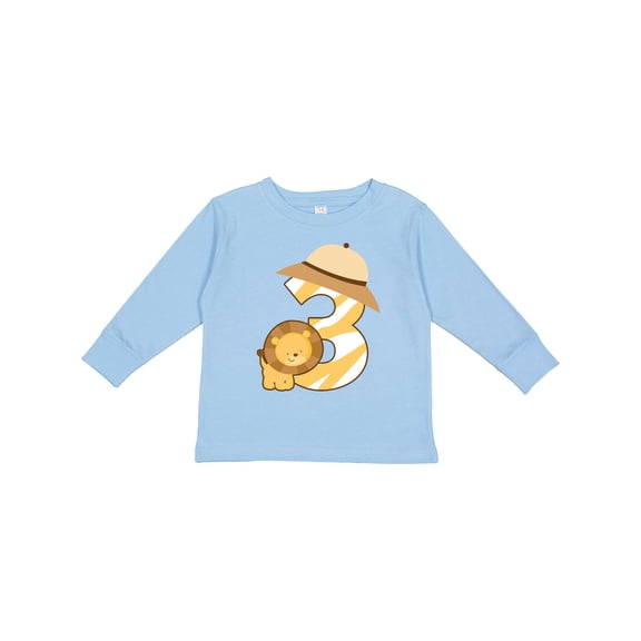 Inktastic 3rd Birthday Jungle Safari Lion 3 Year Old Boys or Girls Long Sleeve Toddler T-Shirt