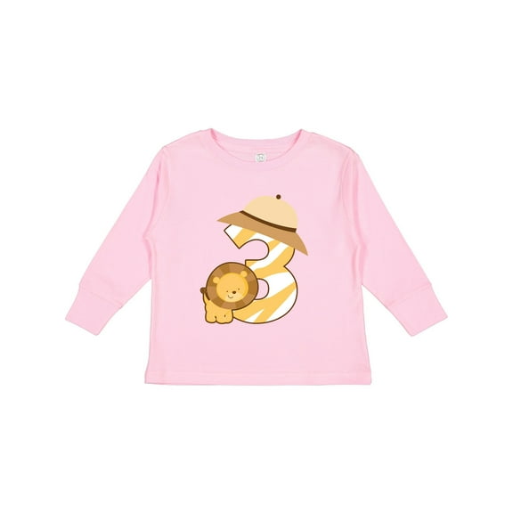 Inktastic 3rd Birthday Jungle Safari Lion 3 Year Old Boys or Girls Long Sleeve Toddler T-Shirt