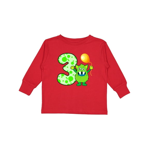 Inktastic 3rd Birthday Monster Boys or Girls Long Sleeve Toddler T-Shirt