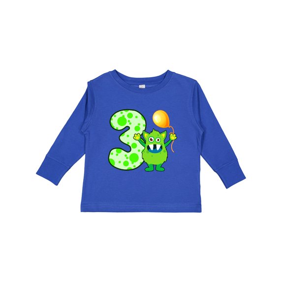 Inktastic 3rd Birthday Monster Boys or Girls Long Sleeve Toddler T-Shirt