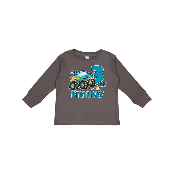 Inktastic 3rd Birthday Monster Truck Boys Long Sleeve Toddler T-Shirt