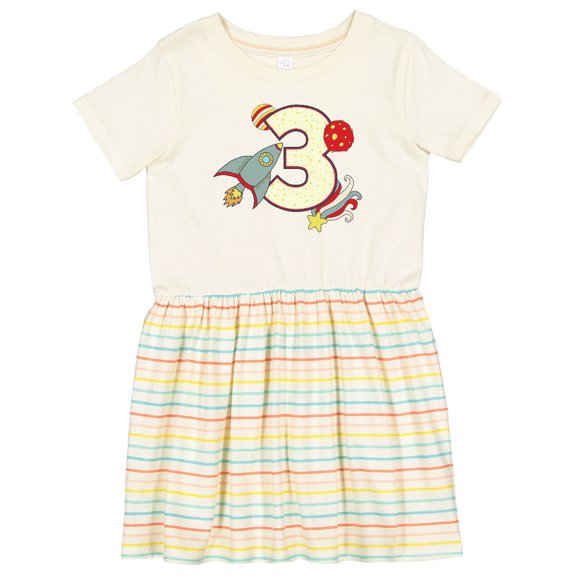 Inktastic 3rd Birthday Outer Space Theme Girls Toddler Dress