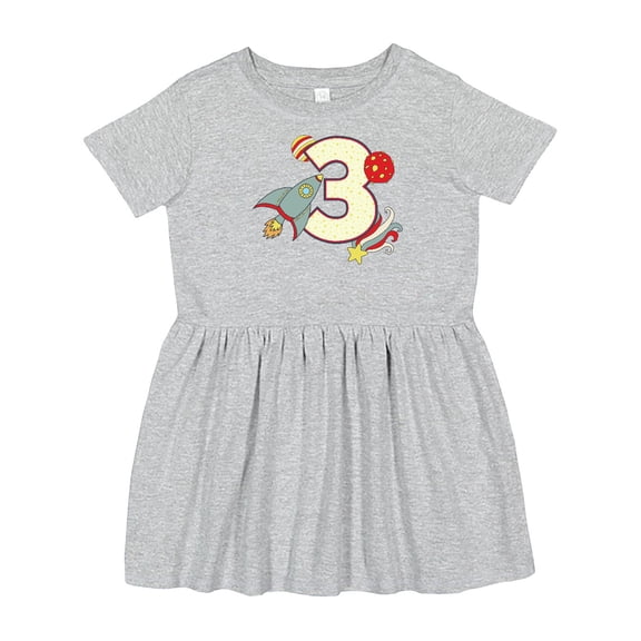 Inktastic 3rd Birthday Outer Space Theme Girls Toddler Dress