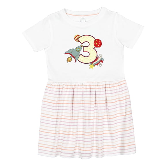 Inktastic 3rd Birthday Outer Space Theme Girls Toddler Dress