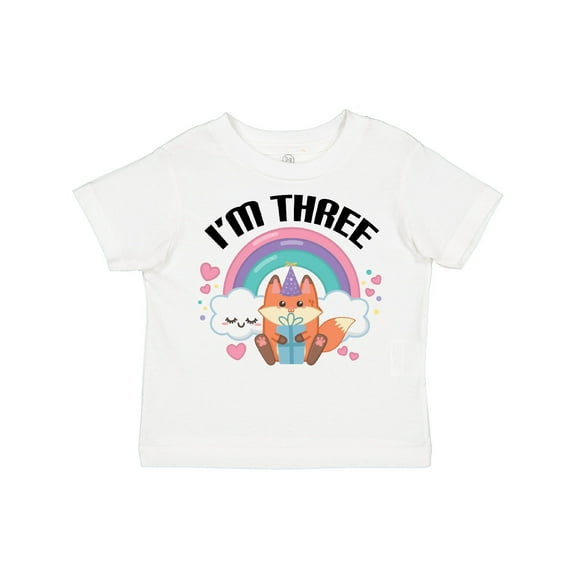 Inktastic 3rd Birthday Party Girl Fox Girls Toddler T-Shirt