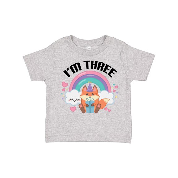 Inktastic 3rd Birthday Party Girl Fox Girls Toddler T-Shirt