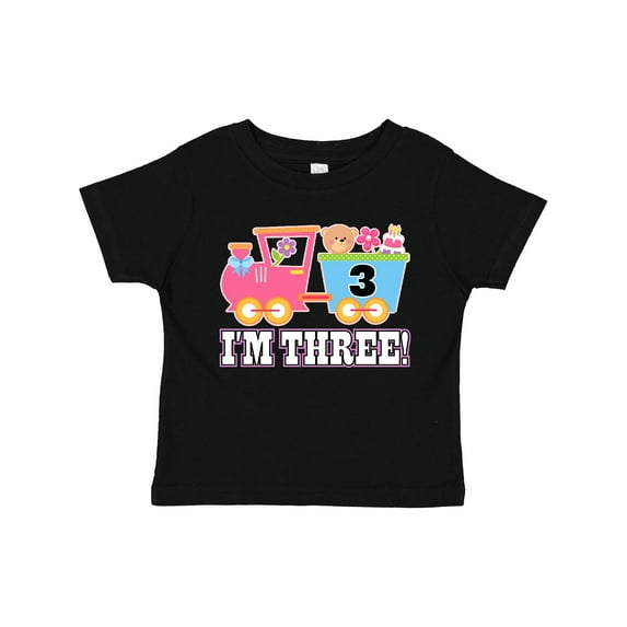 Inktastic 3rd Birthday Party Girls Train Girls Toddler T-Shirt