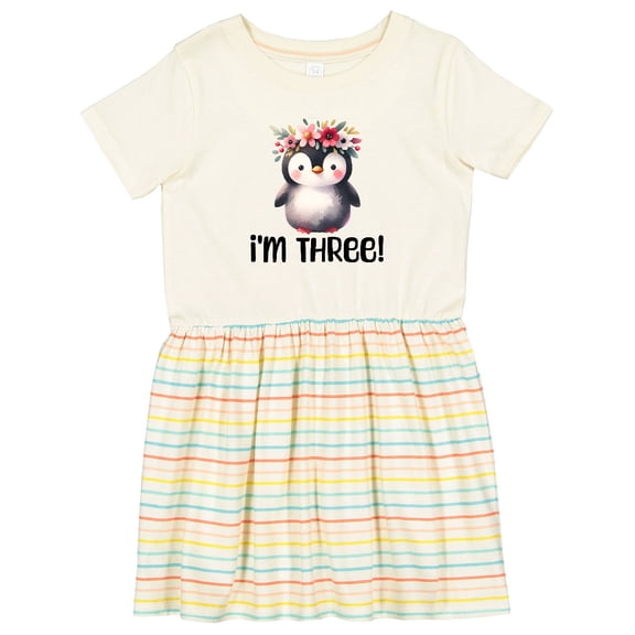 Inktastic 3rd Birthday Penguin 3 Year Old Girl Girls Toddler Dress