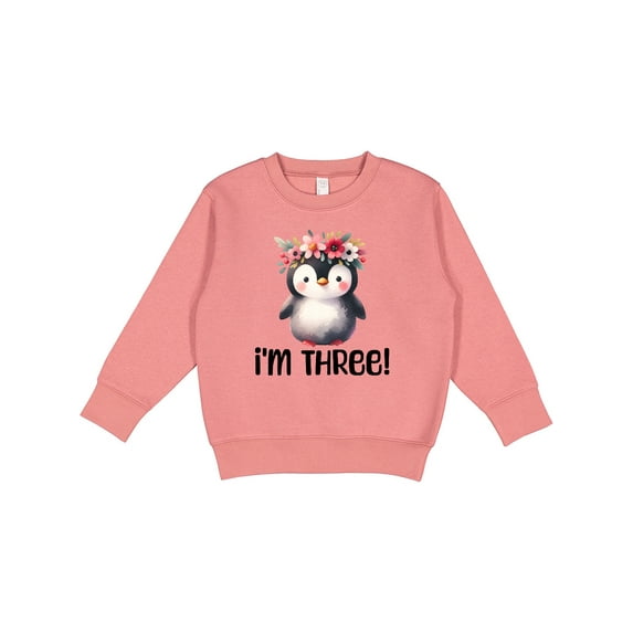Inktastic 3rd Birthday Penguin 3 Year Old Girl Toddler Sweatshirt