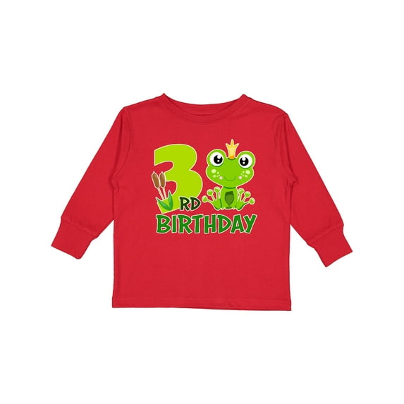 Inktastic 3rd Birthday Prince Frog Boys Long Sleeve Toddler T-Shirt