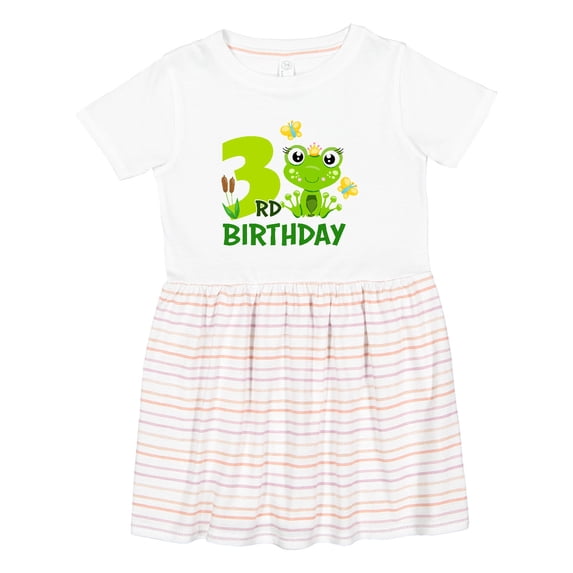 Inktastic 3rd Birthday Princess Frog Girls Toddler Dress