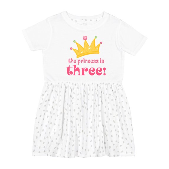 Inktastic 3rd Birthday Princess I'm Three Girls Toddler Dress