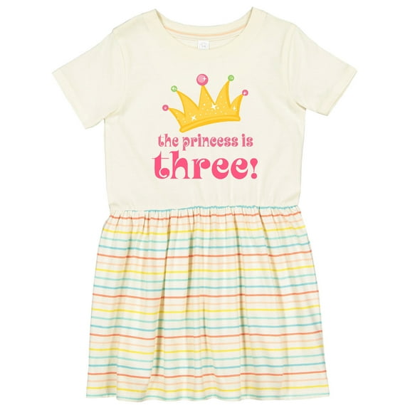 Inktastic 3rd Birthday Princess I'm Three Girls Toddler Dress