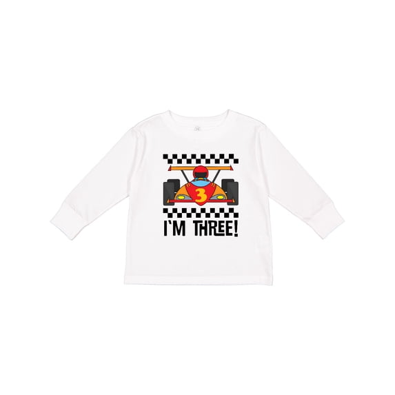 Inktastic 3rd Birthday Racing 3 Year Old Boys Long Sleeve Toddler T-Shirt