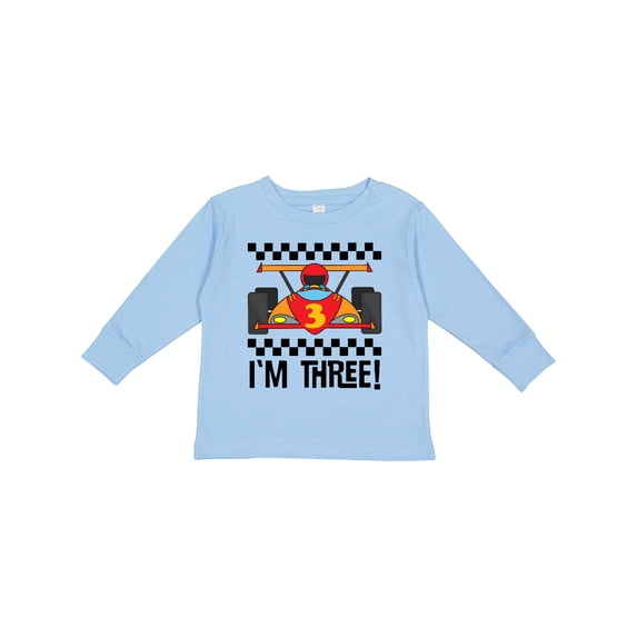 Inktastic 3rd Birthday Racing 3 Year Old Boys Long Sleeve Toddler T-Shirt