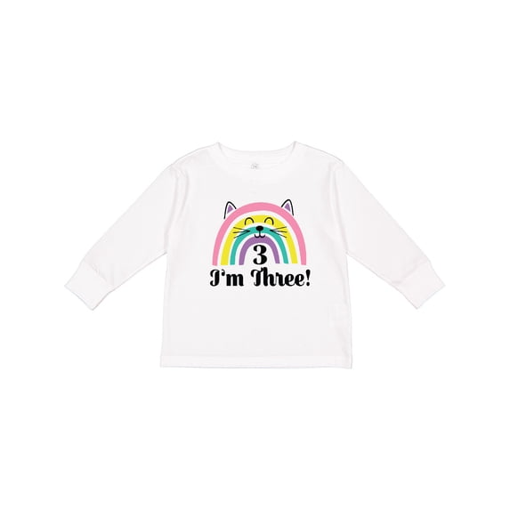 Inktastic 3rd Birthday Rainbow 3 Year Old Girl Girls Long Sleeve Toddler T-Shirt