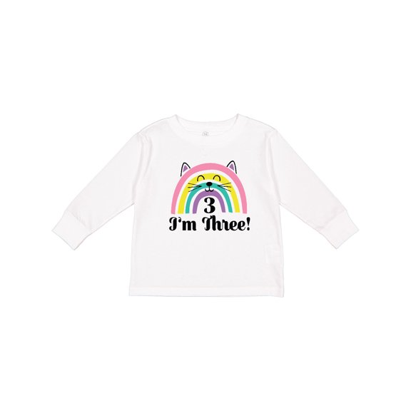 Inktastic 3rd Birthday Rainbow 3 Year Old Girl Girls Long Sleeve Toddler T-Shirt