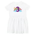 thumbnail image 1 of Inktastic 3rd Birthday Rainbow Number 3 Girls Toddler Dress, 1 of 5