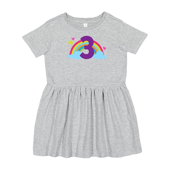 Inktastic 3rd Birthday Rainbow Number 3 Girls Toddler Dress