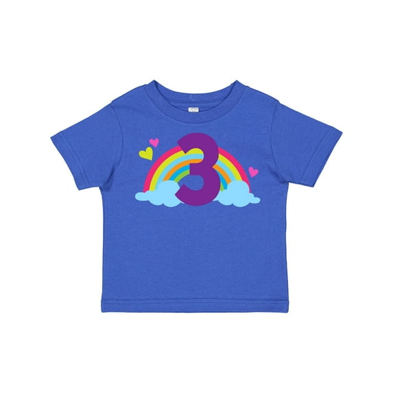 Inktastic 3rd Birthday Rainbow Number 3 Girls Toddler T-Shirt