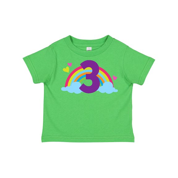 Inktastic 3rd Birthday Rainbow Number 3 Girls Toddler T-Shirt