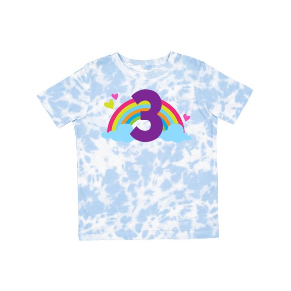 Inktastic 3rd Birthday Rainbow Number 3 Girls Toddler T-Shirt