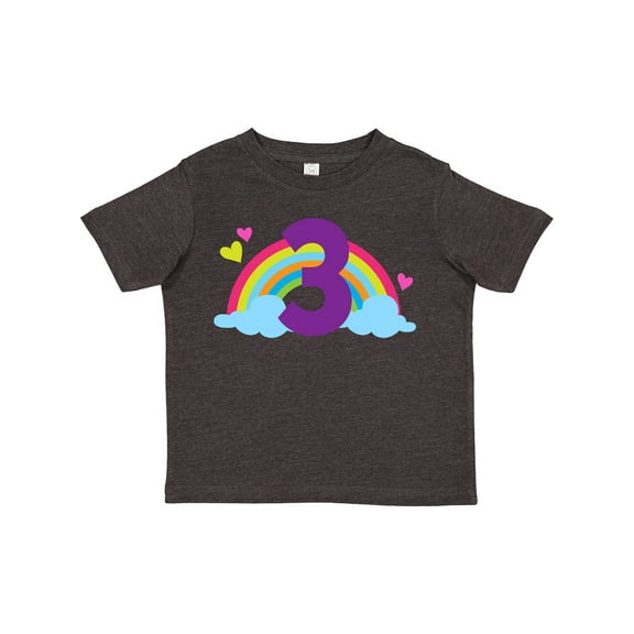 Inktastic 3rd Birthday Rainbow Number 3 Girls Toddler T-Shirt