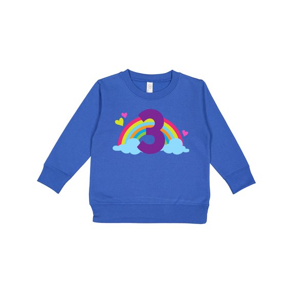 Inktastic 3rd Birthday Rainbow Number 3 Toddler Sweatshirt