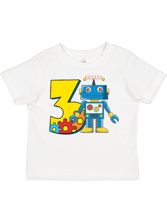 3rd Birthday Robot Boys or Girls Toddler T-Shirt