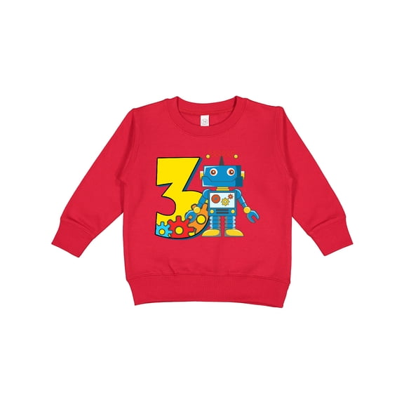 Inktastic 3rd Birthday Robot Toddler Sweatshirt