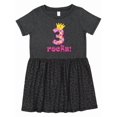 thumbnail image 1 of Inktastic 3rd Birthday Rocks Princess 3 Year Old Girls Toddler Dress, 1 of 5