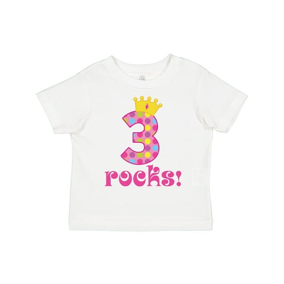 Inktastic 3rd Birthday Rocks Princess 3 Year Old Girls Toddler T-Shirt