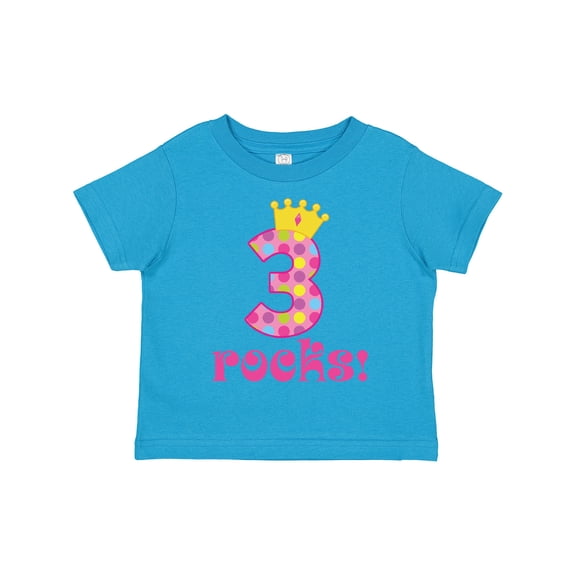 Inktastic 3rd Birthday Rocks Princess 3 Year Old Girls Toddler T-Shirt