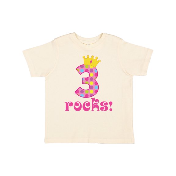 Inktastic 3rd Birthday Rocks Princess 3 Year Old Girls Toddler T-Shirt