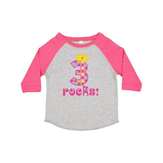 Inktastic 3rd Birthday Rocks Princess 3 Year Old Girls Toddler T-Shirt