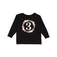 thumbnail image 1 of Inktastic 3rd Birthday Rose Wreath Girls Girls Long Sleeve Toddler T-Shirt, 1 of 5
