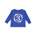 thumbnail image 1 of Inktastic 3rd Birthday Rose Wreath Girls Girls Long Sleeve Toddler T-Shirt, 1 of 5