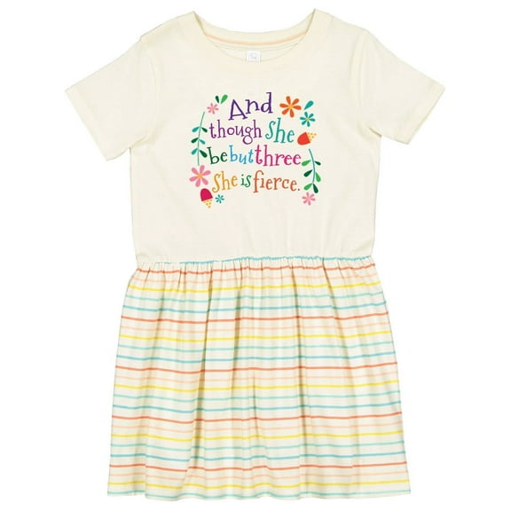 Inktastic 3rd Birthday She is Fierce Girls 3 Year Old Girls Toddler Dress